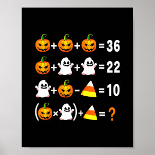 Funny 67 Meme Pumpkin Ghost Math Teacher Halloween Poster