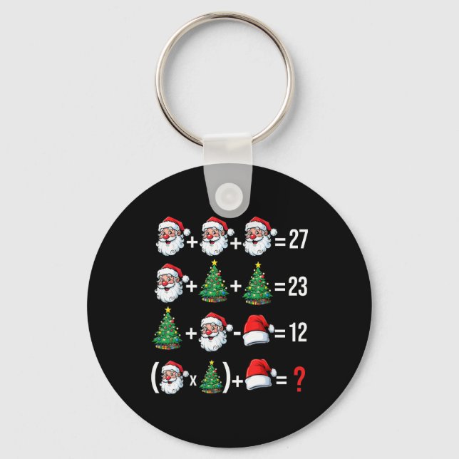 Funny 67 Meme Santa Math Teacher Christmas Pajama  Keychain (Front)