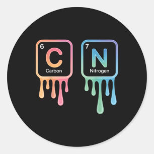 Funny 67 Meme Science Chemistry Nerd Humor Periodi Classic Round Sticker