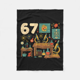 Funny 67 Meme Science Teacher Students Six Seven M Fleece Blanket