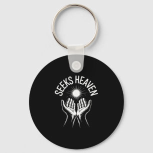 Funny 67 Meme Seeks Heaven Ironic Spiritual Religi Keychain