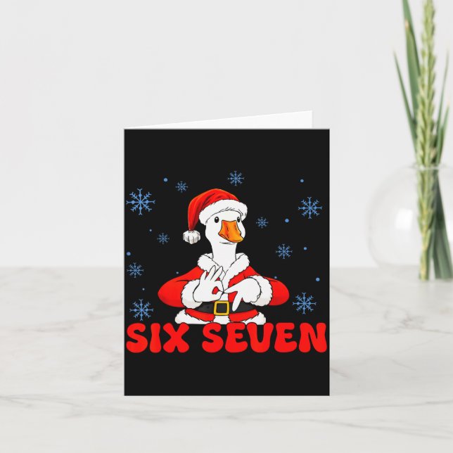 Funny 67 Meme Silly Goose Christmas 67 Meme Xmas B Card (Front)