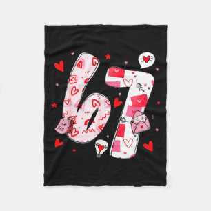 Funny 67 Meme Six Seven 6 7 Valentine Hearts  Fleece Blanket