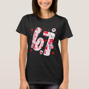 Funny 67 Meme Six Seven 6 7 Valentine Hearts  T-Shirt