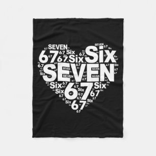Funny 67 Meme Six Seven Heart Matching Couples Val Fleece Blanket