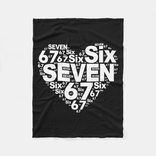 Funny 67 Meme Six Seven Heart Matching Couples Val Fleece Blanket (Front)