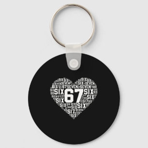 Funny 67 Meme Six Seven Heart Matching Couples Val Keychain
