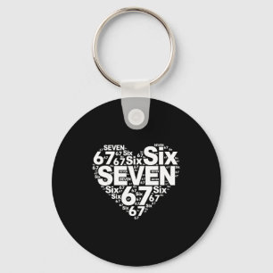 Funny 67 Meme Six Seven Heart Matching Couples Val Keychain