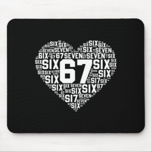 Funny 67 Meme Six Seven Heart Matching Couples Val Mouse Pad