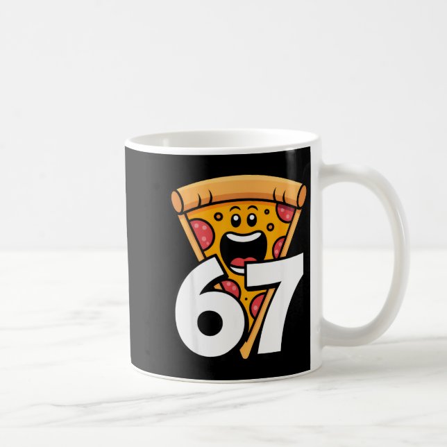 Funny 67 Meme Six Seven Humor Food Zza  Coffee Mug (Right)