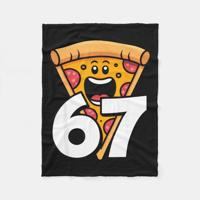 Funny 67 Meme Six Seven Humor Food Zza  Fleece Blanket (Front)