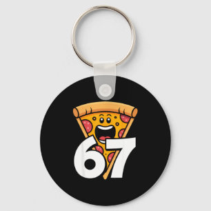 Funny 67 Meme Six Seven Humor Food Zza Keychain