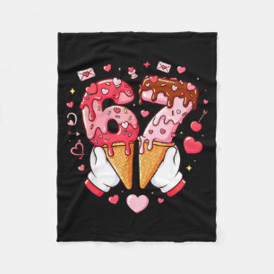 Funny 67 Meme Six Seven Ice Cream Matching Couples Fleece Blanket