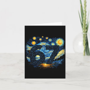 Funny 67 Meme Six Seven Starry Art Night Card