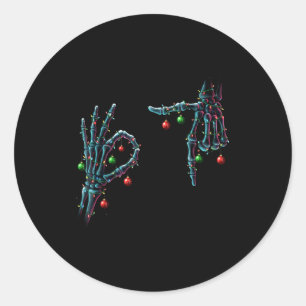 Funny 67 Meme Skeleton 67 Christmas Holiday Women  Classic Round Sticker