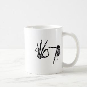 Funny 67 Meme Skeleton Hand 6 7 Halloween Six Seve Coffee Mug
