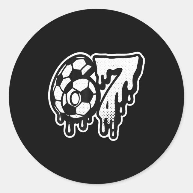 Funny 67 Meme Slang Soccer Ice Cream Drip Six Seve Classic Round Sticker (Front)
