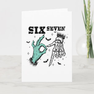 Funny 67 Meme Spooky Skeleton Six Seven Gen Alpha Card