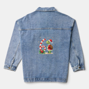 Funny 67 Meme Turtle Christmas PJm Men Women Famil Denim Jacket