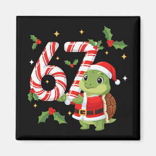 Funny 67 Meme Turtle Christmas Pjm Men Women Famil Magnet