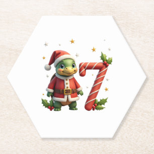 Funny 67 Meme Turtle Christmas PJm Men Women Famil Paper Coaster
