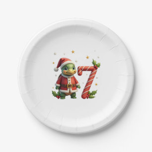 Funny 67 Meme Turtle Christmas PJm Men Women Famil Paper Plate