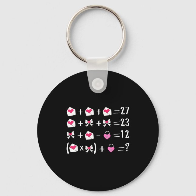 Funny 67 Meme Valentine Math Teacher Bow Six Seven Keychain (Front)