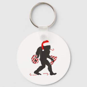 Funny 67 Meme With Bigfoot And Candy Canes Christm Keychain