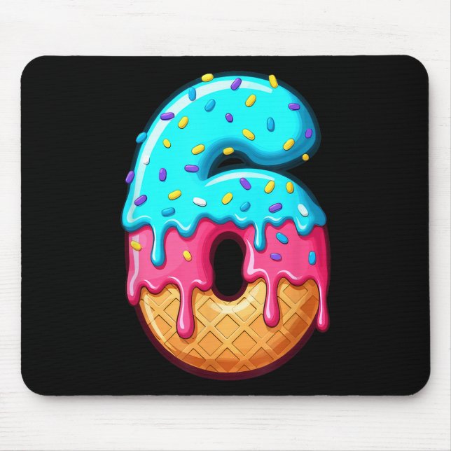 Funny 67 Number 6 Ice Cream Drip Meme Matching Gro Mouse Pad (Front)