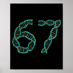 Funny 67 Number Meme Dna Replication Molecular Sci Poster