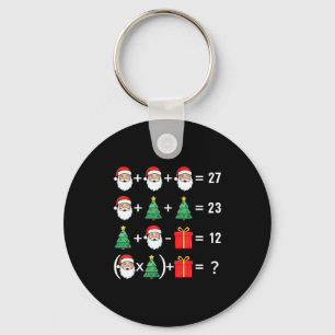 Funny 67 Santa Tree Math Teacher Christmas Xmas Hu Keychain