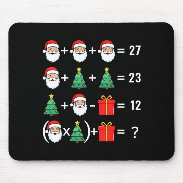 Funny 67 Santa Tree Math Teacher Christmas Xmas Hu Mouse Pad (Front)