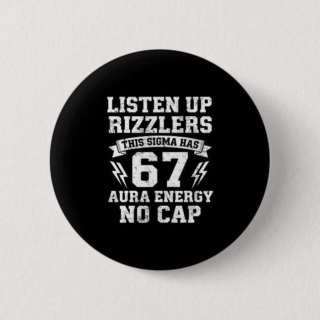 Funny 67 Shirt Meme Six Seven  2 Inch Round Button (Front)