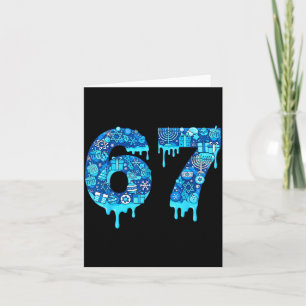 Funny 67 Six Seven 6 7 Happy Hanukkah Jewish Chanu Card