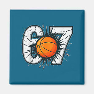 Funny 67 Six Seven Basketball 6 7 Meme Gen Alpha  Magnet