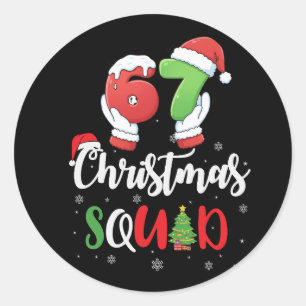 Funny 67 Six Seven Brianrot Christmas Squad Classic Round Sticker