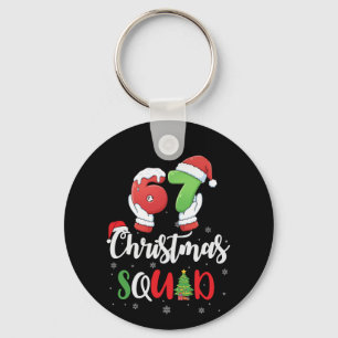 Funny 67 Six Seven Brianrot Christmas Squad Keychain