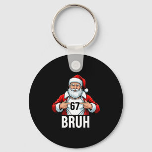 Funny 67 Six Seven Bruh Meme Christmas Santa Men W Keychain