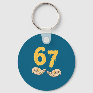 Funny 67 Six Seven Cheesy Mac &amp; Cheese 6 7 Kid Keychain