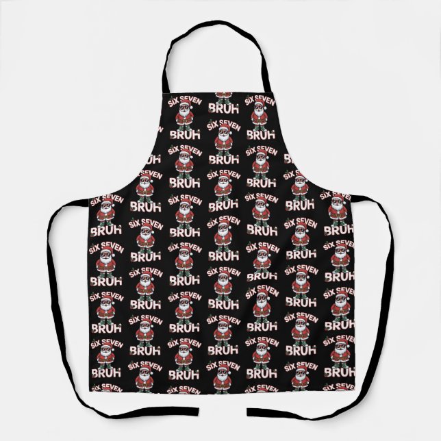 Funny 67 Six Seven Christmas Bruh Santa  Apron (Front)
