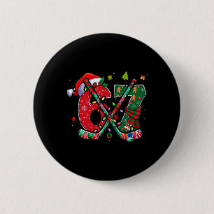 Funny 67 Six Seven Christmas Ice Hockey 2 Inch Round Button