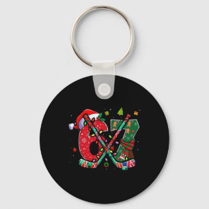Funny 67 Six Seven Christmas Ice Hockey  Keychain