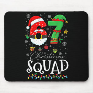 Funny 67 Six Seven Crew Meme Christmas Squad 6 7 S Mouse Pad