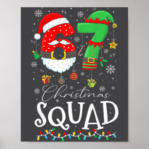 Funny 67 Six Seven Crew Meme Christmas Squad 6 7 S Poster