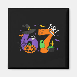 Funny 67 Six Seven Halloween Meme Gen Alpha Magnet