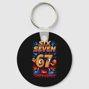 Funny 67 Six Seven Italian Brainrot Boys Girls 6 7 Keychain