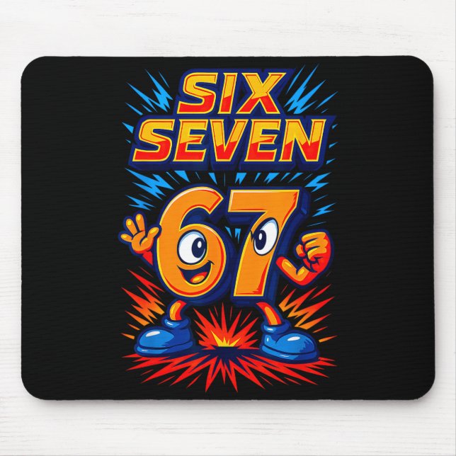 Funny 67 Six Seven Italian Brainrot Boys Girls 6 7 Mouse Pad (Front)