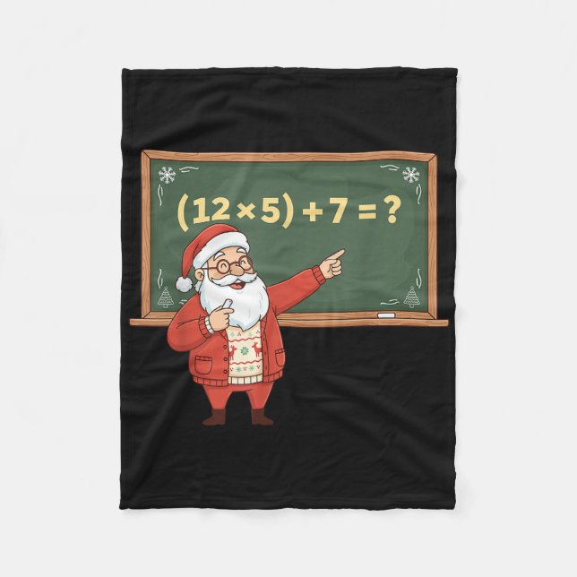 Funny 67 Six Seven Math Teacher Christmas Meme Equ Fleece Blanket (Front)