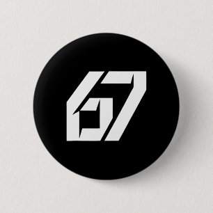 Funny 67 Six Seven Meme 67 Retro Vintage Number  2 Inch Round Button