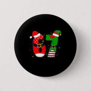 Funny 67 Six Seven Meme 6 7 Christmas Elf Santa Pa 2 Inch Round Button